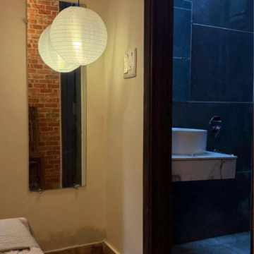 Bathroom in 1 BHK Builder Floor at Saket – for Rent