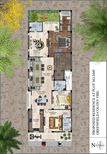 Master Plan in 3 BHK Builder Floor at Green Fields Colony – for Sale