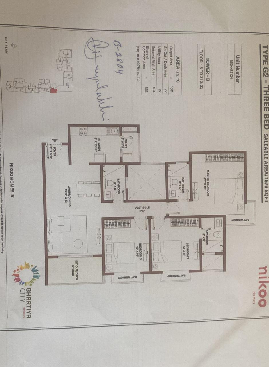 3 BHK Apartment For Sale in Bhartiya City Nikoo Homes 4