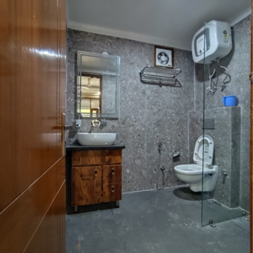 Bathroom in 2 BHK Apartment at Hargobind Enclave – for Sale
