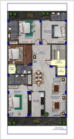 4 BHK Builder Floor For Sale in DLF City Phase III, Sector 24