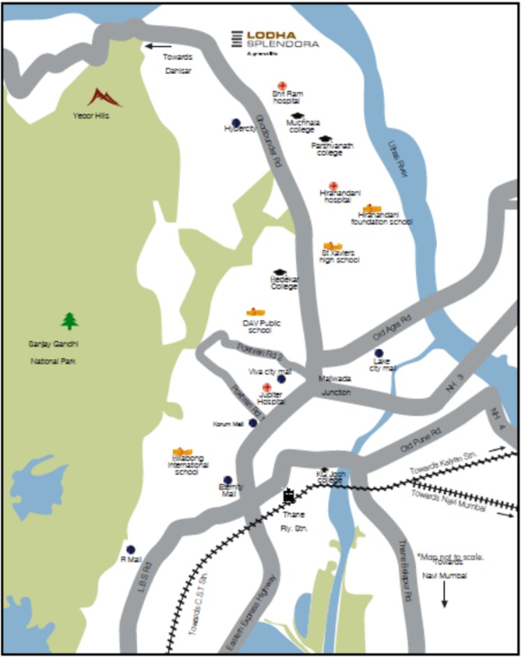 Map Location, lodha-splendora 5 Bedroom 1570 Sq.Ft. Apartment In Ghodbunder Road Thane 8710371