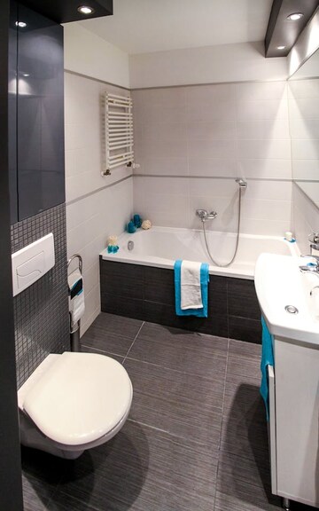 Bathroom in 3 BHK Apartment at Mahindra Happinest Tathawade Phase 1, Tathawade – for Sale
