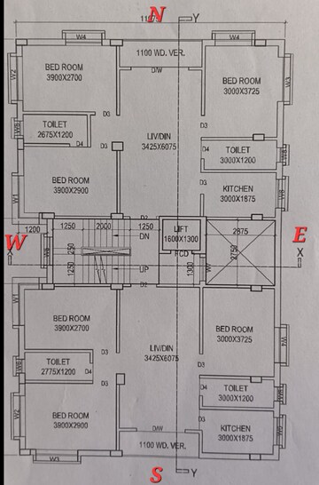 Floor Plan in 3 BHK Apartment at New Town – for Sale