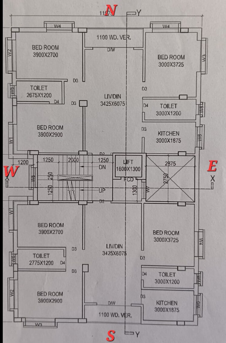 Floor Plan, new town 3 Bedroom 1250 Sq.Ft. Apartment In New Town Kolkata 8714781