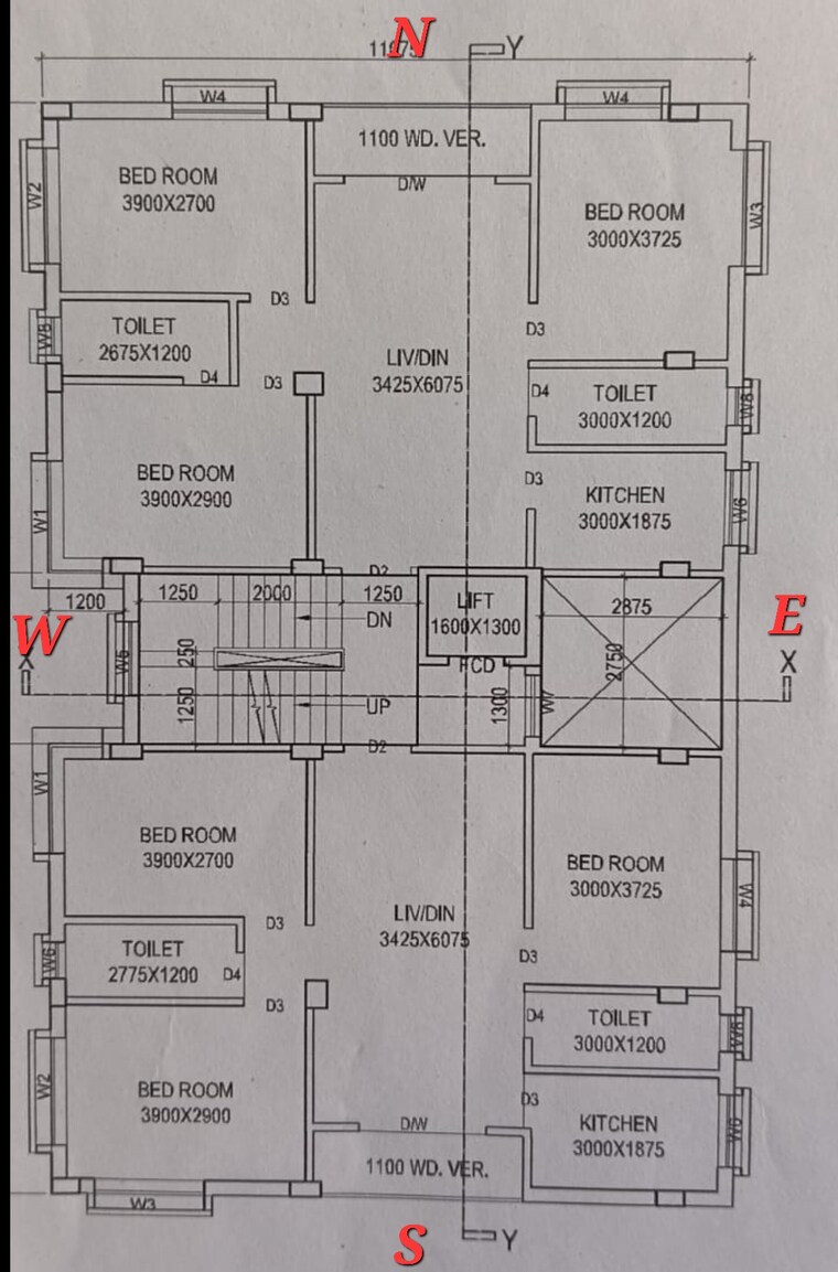 Floor Plan, new town 3 Bedroom 1250 Sq.Ft. Apartment In New Town Kolkata 8714781
