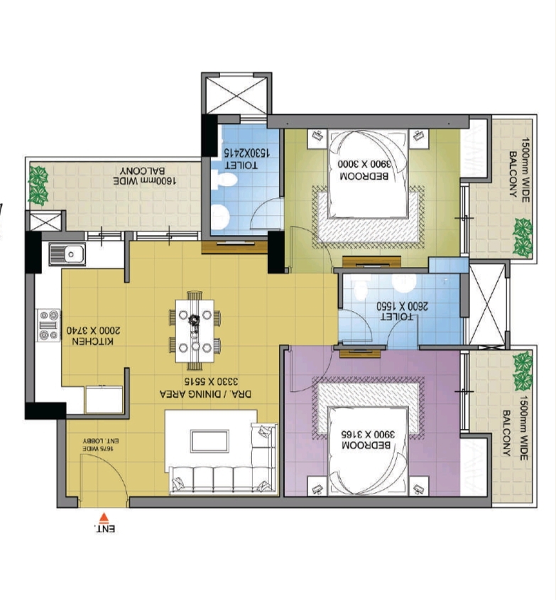 2 BHK Apartment For Sale in SLF Anushree