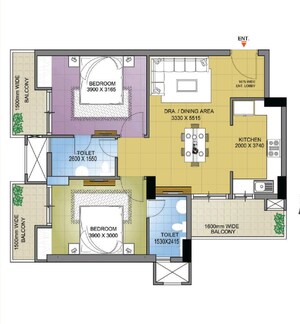 Floor Plan in 2 BHK Apartment at SLF Anushree, Sector 75 – for Sale