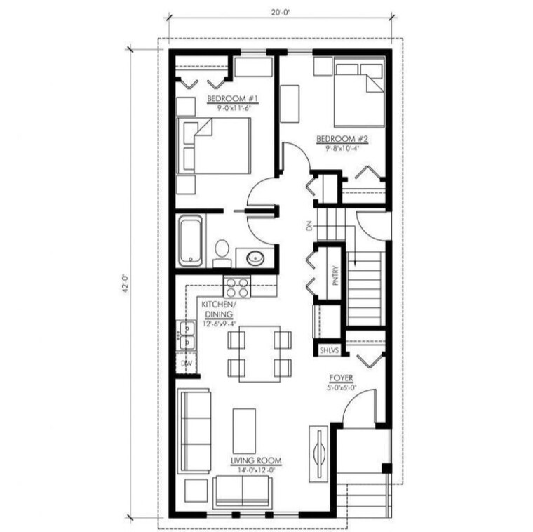 Floor Plan, turner road 2 Bedroom 930 Sq.Ft. Independent House In Turner Road Dehradun 8716164