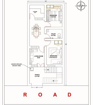 Floor Plan in 2 BHK Independent House at Turner Road – for Sale