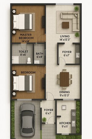 Floor Plan in 2 BHK Independent House at Turner Road – for Sale