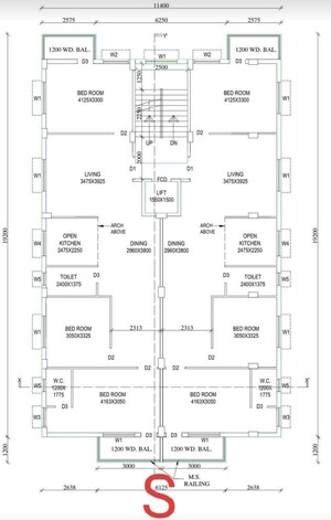 Floor Plan in 3 BHK Apartment at New Town – for Sale