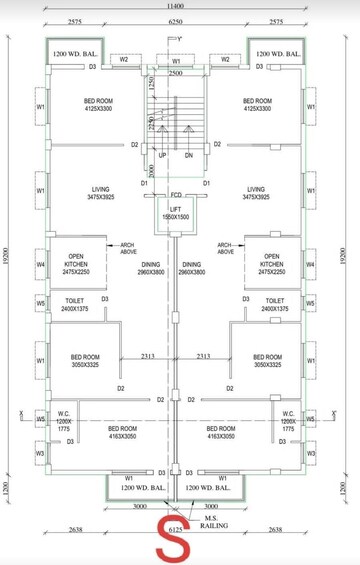 Floor Plan in 3 BHK Apartment at New Town – for Sale