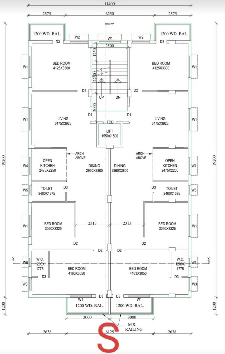 Floor Plan, new town 3 Bedroom 1485 Sq.Ft. Apartment In New Town Kolkata 8716836