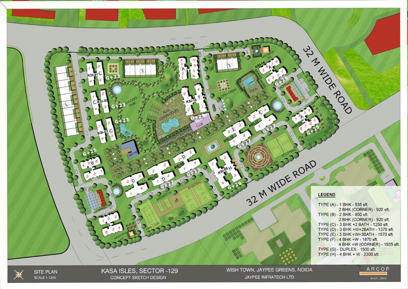 3 BHK 1250 Sq.Ft. Apartment in Jaypee Kasa Isles