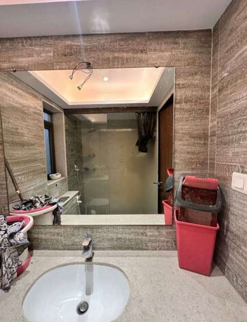 Bathroom in 2.5 BHK Apartment at T Bhimjyani Neelkanth Woods, Manpada – for Rent