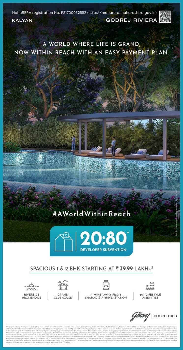 Swimming Pool, godrej-riviera 1 Bedroom 370 Sq.Ft. Apartment In Ambivali Thane 8718237
