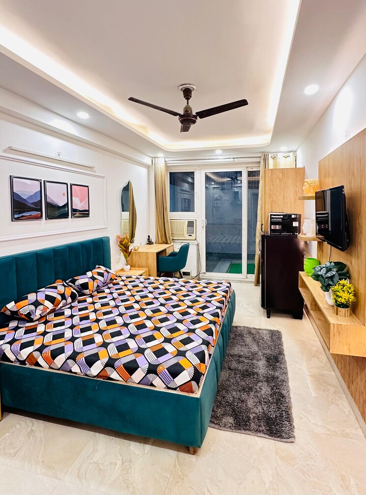 Bedroom, sector 27 1 RK 600 Sq.Ft. Builder Floor In Sector 27 Gurgaon 8720526