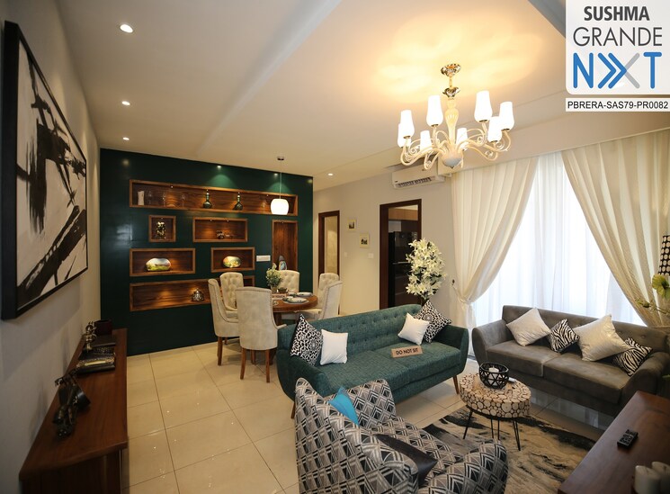 Living Room, sushma-grande-nxt 3 Bedroom 1475 Sq.Ft. Apartment In Lohgarh Zirakpur 8722258