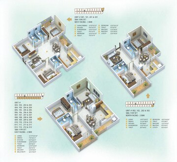 Floor Plan in 3 BHK Apartment at Sri Sathvik Nandanam, Kaggadasapura – for Sale