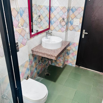 Bathroom in 3 BHK Builder Floor at Kalkaji – for Rent