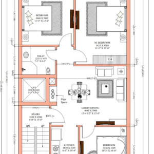 Floor Plan in 3 BHK Builder Floor at Omaxe Heights, Sector 86 – for Sale