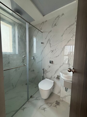 Bathroom in 3 BHK Apartment at Aurum Q Residences, Ghansoli – for Rent