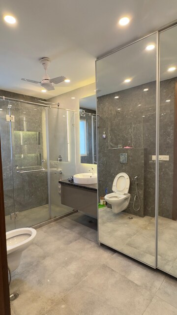 Bathroom in 4 BHK Builder Floor at Ansal Sushant Lok I, Sector 43 – for Rent