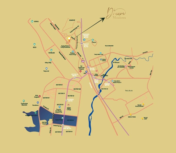 Map Location, dream-meadows 1 Bedroom 457 Sq.Ft. Apartment In Kharghar Navi Mumbai 8724197