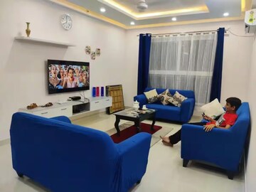Living Room in 3 BHK Apartment at Pashmina Waterfront, Old Madras Road – for Rent