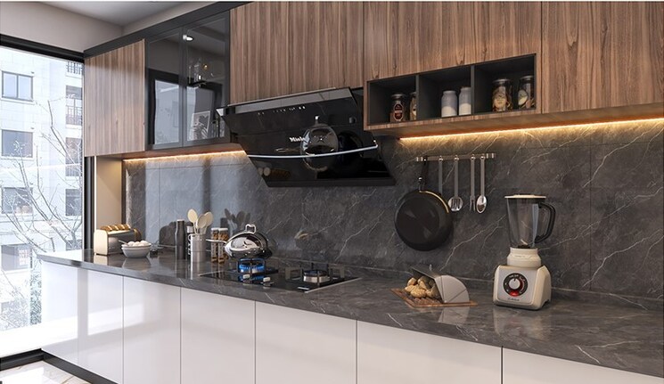 Kitchen, northview-homez 3 Bedroom 1915 Sq.Ft. Apartment In Ambala Highway Zirakpur 8725154