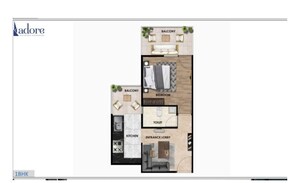 Floor Plan in 3 BHK Apartment at Adore Happy Homes Exclusive, Sector 86 – for Sale