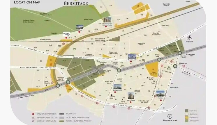 Map Location, satya-the-hermitage 4 Bedroom 2639 Sq.Ft. Apartment In Sector 103 Gurgaon 8727799