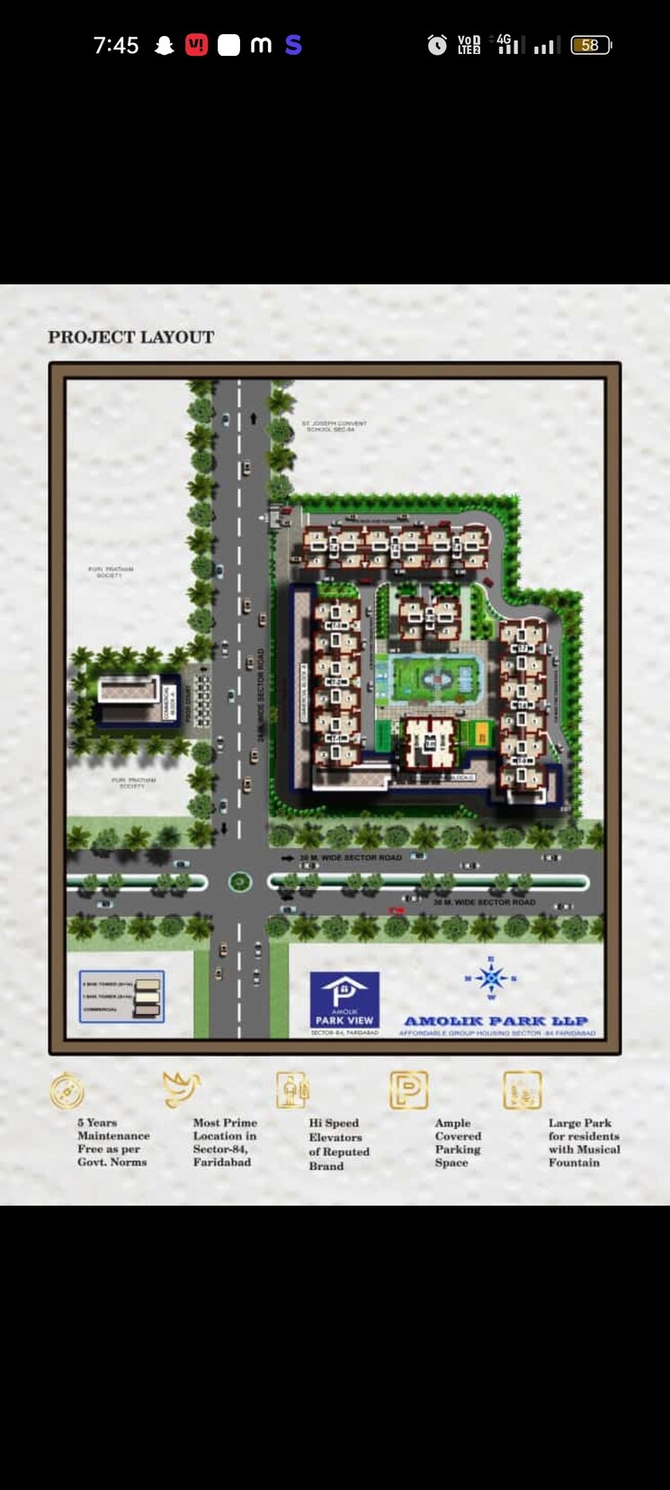 Master Plan, arttech-maulshree-heights 3 Bedroom 810 Sq.Ft. Apartment In Sector 84 Faridabad 8727612