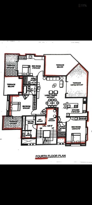 Floor Plan in 3 BHK Apartment at Icon Windsor Residency, Balewadi – for Sale