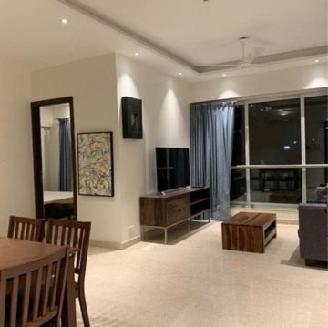 Living Room in 2 BHK Apartment at Rustomjee OZone, Mahesh Nagar – for Rent