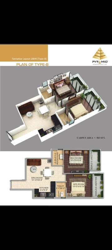 2 BHK Apartment For Sale in Pyramid Urban Homes 2, Sector 86