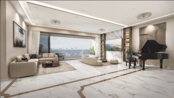 Living Room in 4 BHK Apartment at Taksheel The Manor, Malabar Hill – for Sale