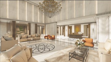 Living Room in 4 BHK Apartment at Taksheel The Manor, Malabar Hill – for Sale