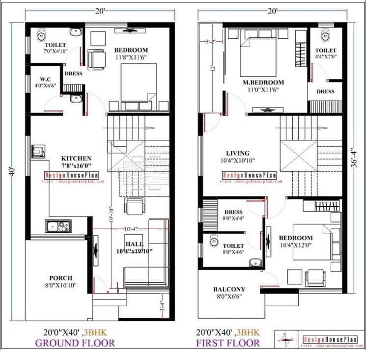 Floor Plan, turner road 4 Bedroom 1700 Sq.Ft. Independent House In Turner Road Dehradun 8733617