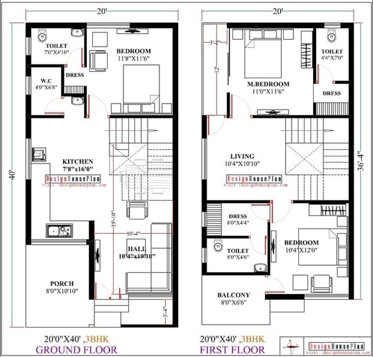 Floor Plan, turner road 4 Bedroom 1700 Sq.Ft. Independent House In Turner Road Dehradun 8733617