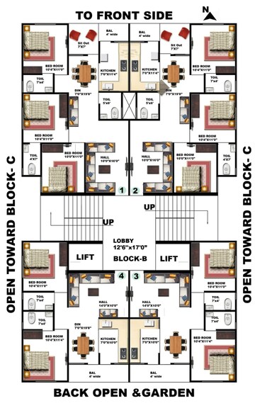 Floor Plan in 2 BHK Apartment at Ujjain Road – for Sale