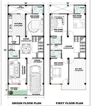Floor Plan in 4 BHK Independent House at Turner Road – for Sale