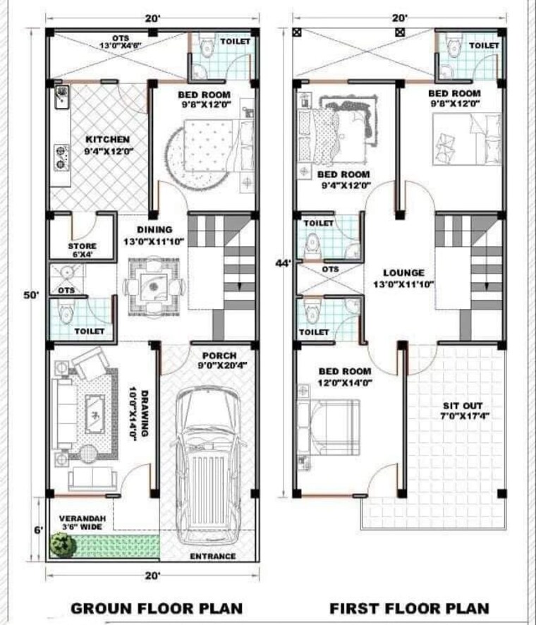 Floor Plan, turner road 4 Bedroom 2000 Sq.Ft. Independent House In Turner Road Dehradun 8734438