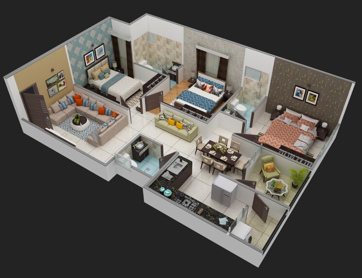 Floor Plan, ujjain road 2 Bedroom 930 Sq.Ft. Apartment In Ujjain Road Indore 8734519