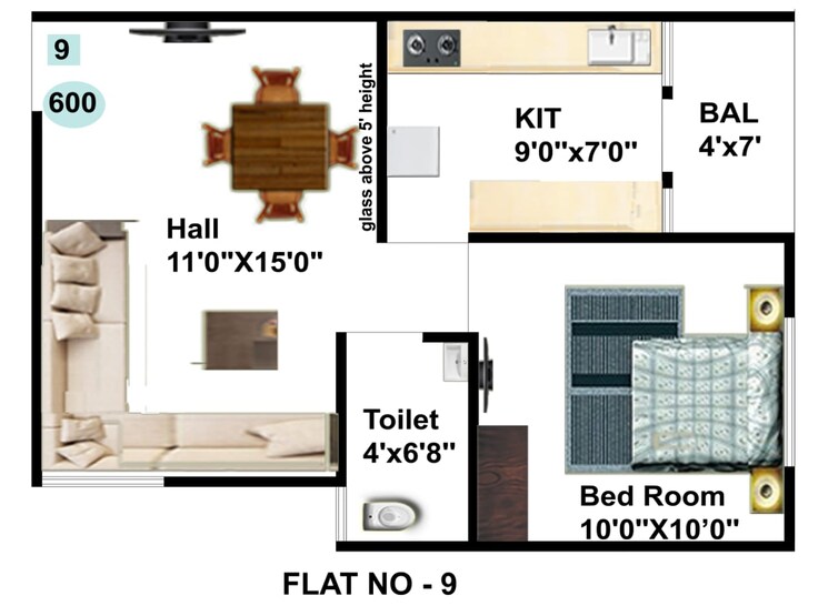 Floor Plan, ujjain road 3 Bedroom 1390 Sq.Ft. Apartment In Ujjain Road Indore 8735007