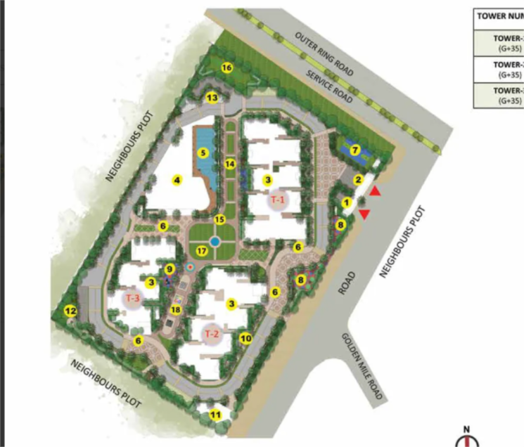 Master Plan, prestige-beverly-hills 4 Bedroom 2708 Sq.Ft. Apartment In Kokapet Hyderabad 8735037