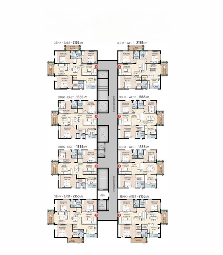 Master Plan, srr-sriram-river-view 3 Bedroom 1885 Sq.Ft. Apartment In Narsingi Hyderabad 8735217