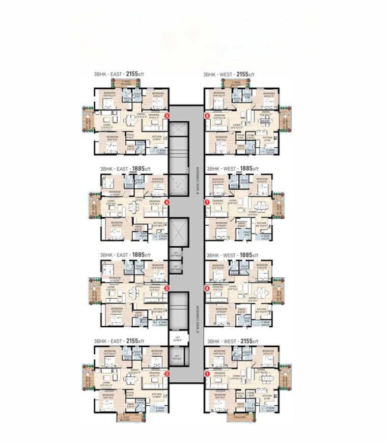 Master Plan, srr-sriram-river-view 3 Bedroom 1885 Sq.Ft. Apartment In Narsingi Hyderabad 8735217