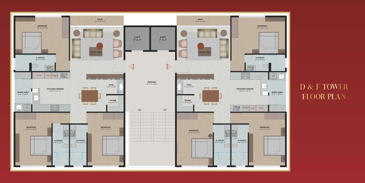 Floor Plan, vesu 3 Bedroom 2600 Sq.Ft. Apartment In Vesu Surat 8737420